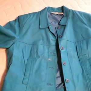 Teal Genuine Leather